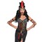 Womens Voo Doo Priestess Costume Leopard Print Dress With Feathered Headband